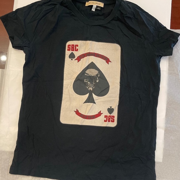 Rare! See By Chloe Skull Ace Of Spades T-Shirt IT 42 US 6 - Picture 1 of 10